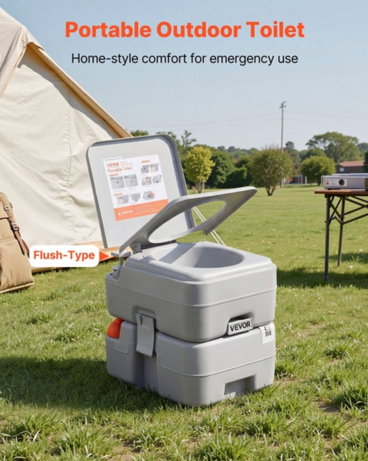 Portable toilet, 20-liter detachable waste tank, 120 flushes, camping