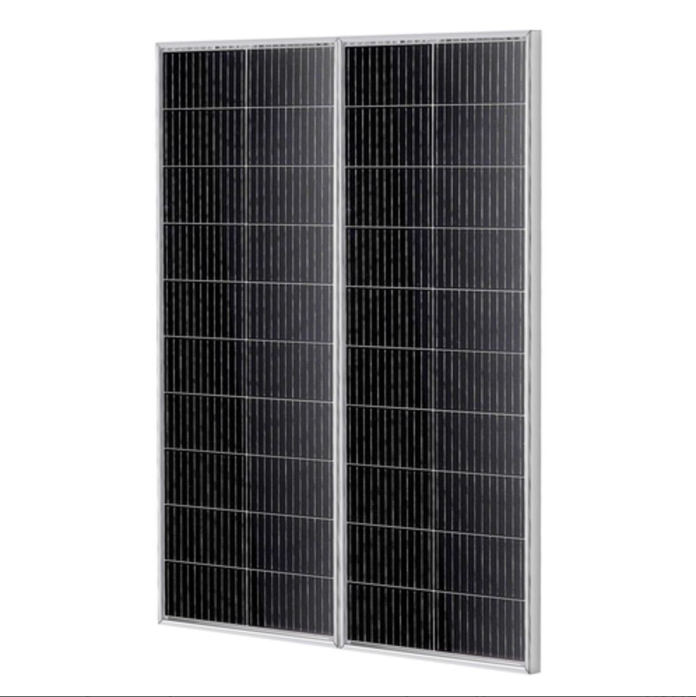 200W monokristallin solpanelsats, 2 st monokristallin solpanel